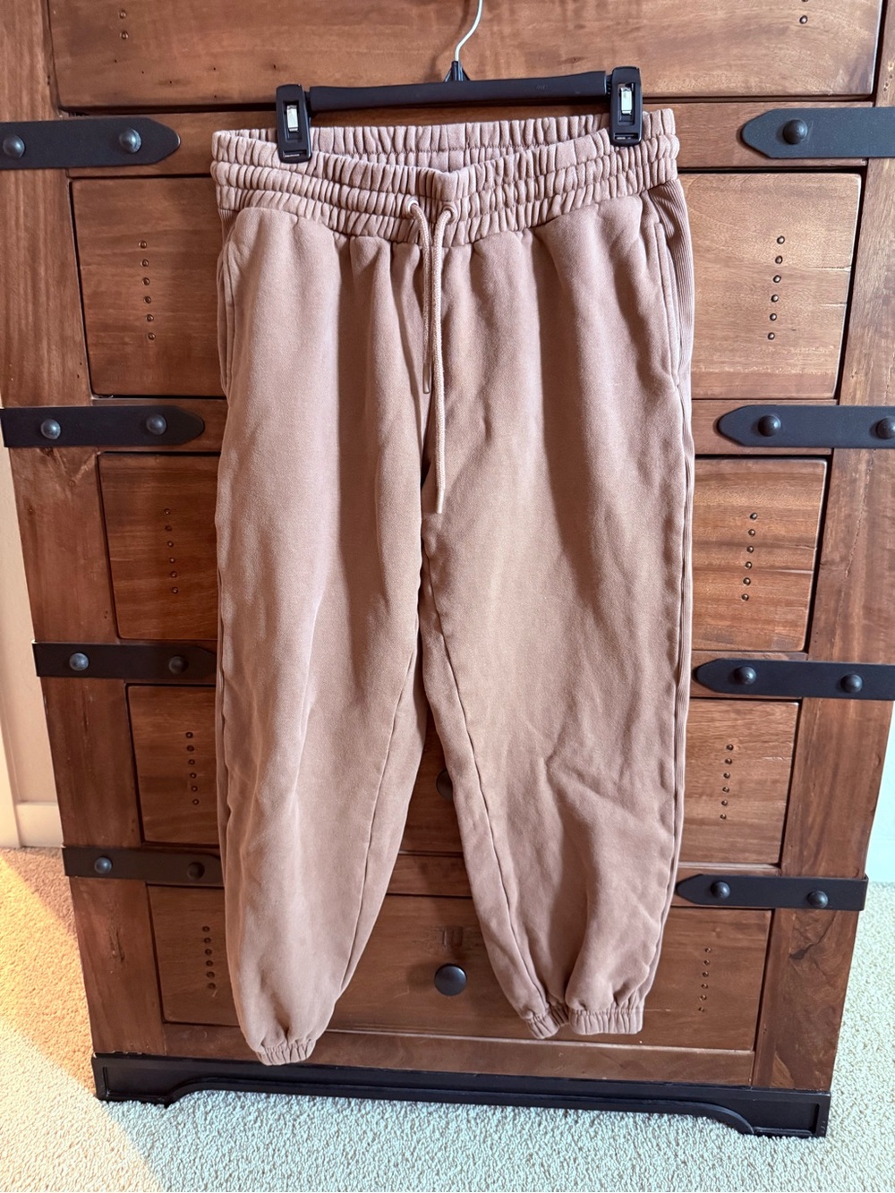 Quince Women’s Cozy Drawstring Jogger Pants - sandstone M